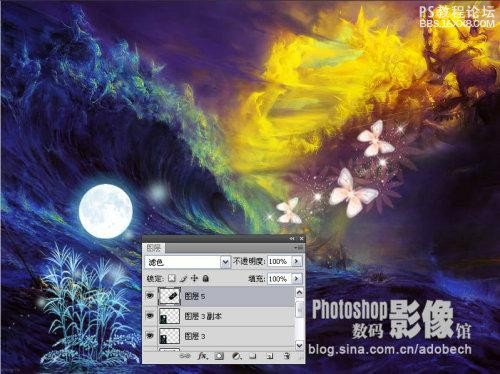 photoshop调出及合成奇境梦幻夜色效果