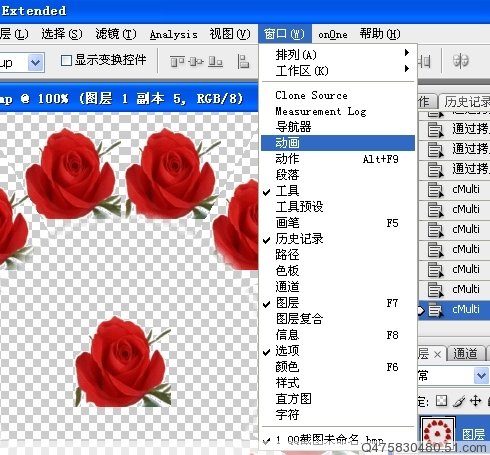 Photoshop制作另类的红玫瑰花动画