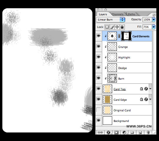 Photoshop制作一张旧的扑克牌
