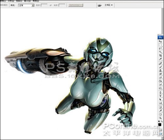 photoshop鼠绘教程:机器人突击场面