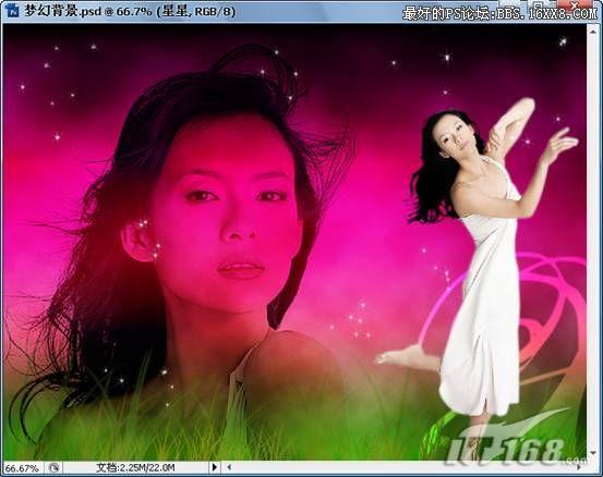 Photoshop CS3制作章子怡壁纸