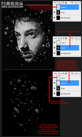 photoshop教程:制作印刷文字复古的镂空人脸