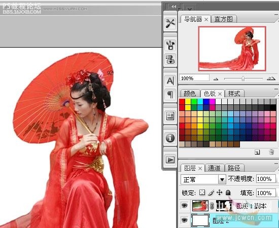 photoshop做古装水墨效果