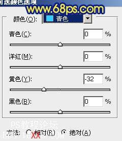 Photoshop打造冷暖对比的蓝黄色森林照片