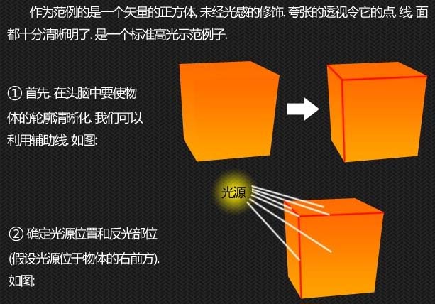 Photoshop教程:光源质感矢量立方体