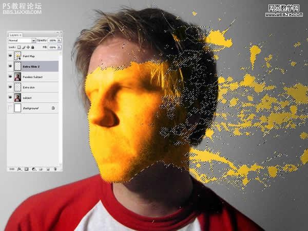photoshop做潑到臉上的油漆效果