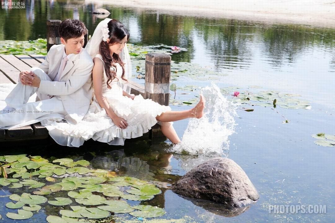 photoshop婚纱调色教程：梦幻婚片