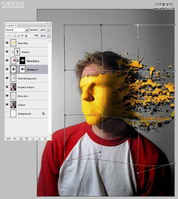 photoshop做潑到臉上的油漆效果