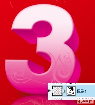 Photoshop教程:制作个性3D花纹特效字