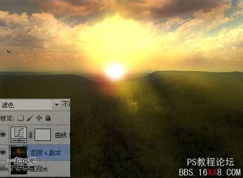 Photoshop打造漂亮的森林日出效果