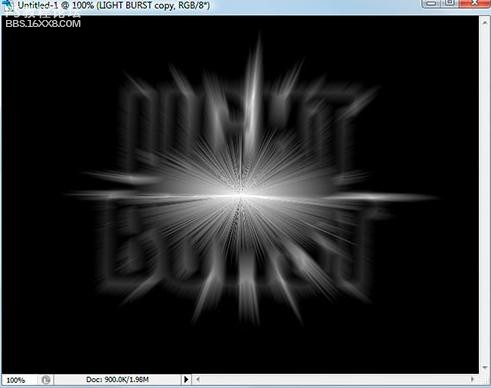photoshop做放射光線文字