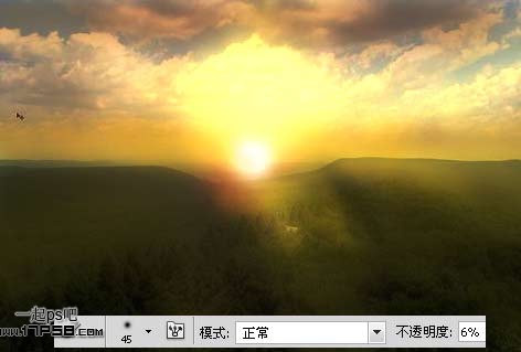 Photoshop打造漂亮的森林日出效果
