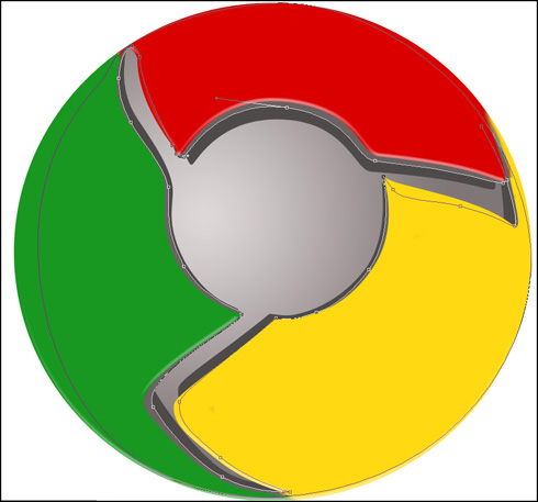 PS制作Google Chrome浏览器Logo图标