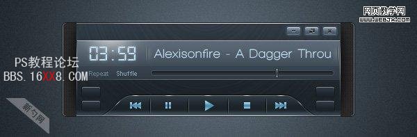 PS教程:绘制时髦的黑色风格音乐播放器