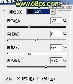 ps處理樹林美女圖片柔和的暗調紅青色