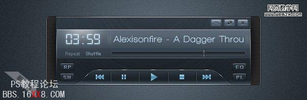 PS教程:绘制时髦的黑色风格音乐播放器