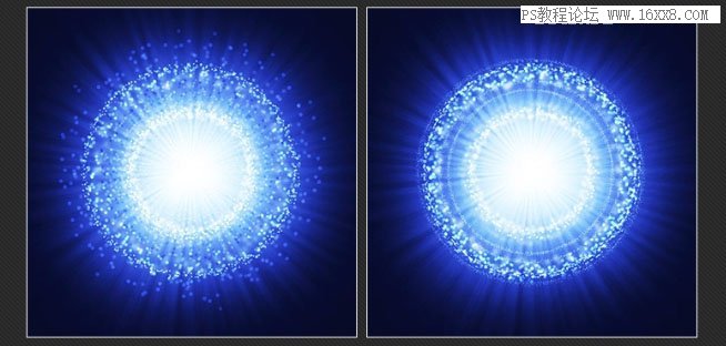 背景教程，用PS制作梦幻的蓝色放射光线背景
