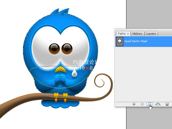 PhotoShop绘制可爱的Twriter小鸟的教程