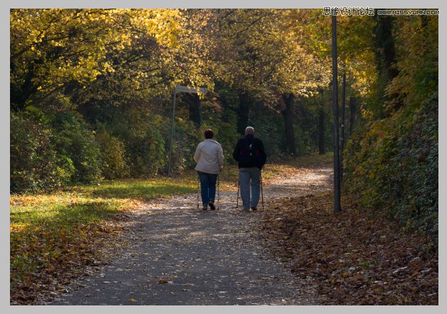 PS調(diào)出公園里散步老年情侶溫馨意境教程