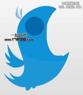 用ps绘制twitter小鸟logo