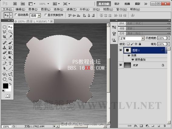 Photoshop CS5教程：制作拉丝金属仪表盘图标特效