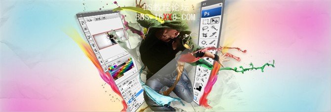 PhotoShop设计制作炫酷PS标题栏的教程