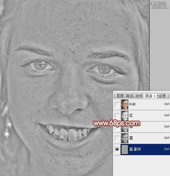 超詳細的ps通道磨皮教程