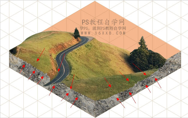 照片合成，用PS和成一幅超现实的3D等距图标风景画