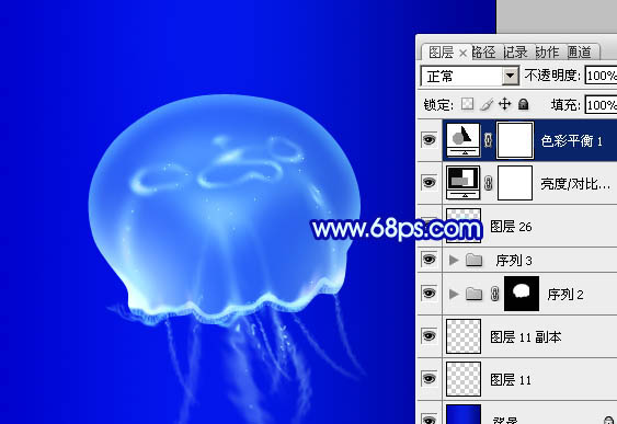 ps鼠绘一只透明水母