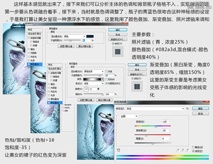 PS合成玻璃瓶中舞者