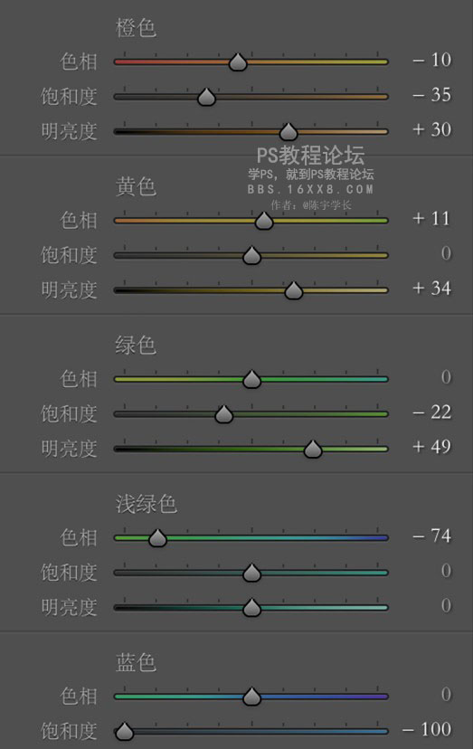 LR調色教程，清新綠白色調的后期教程