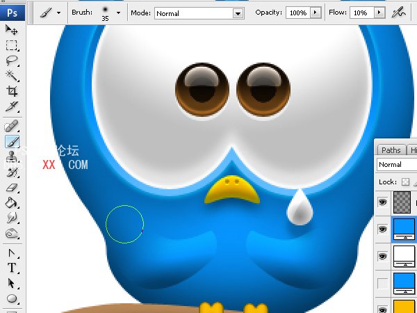PhotoShop绘制可爱的Twriter小鸟的教程