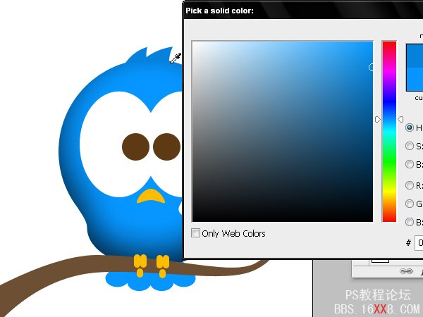 PhotoShop绘制可爱的Twriter小鸟的教程