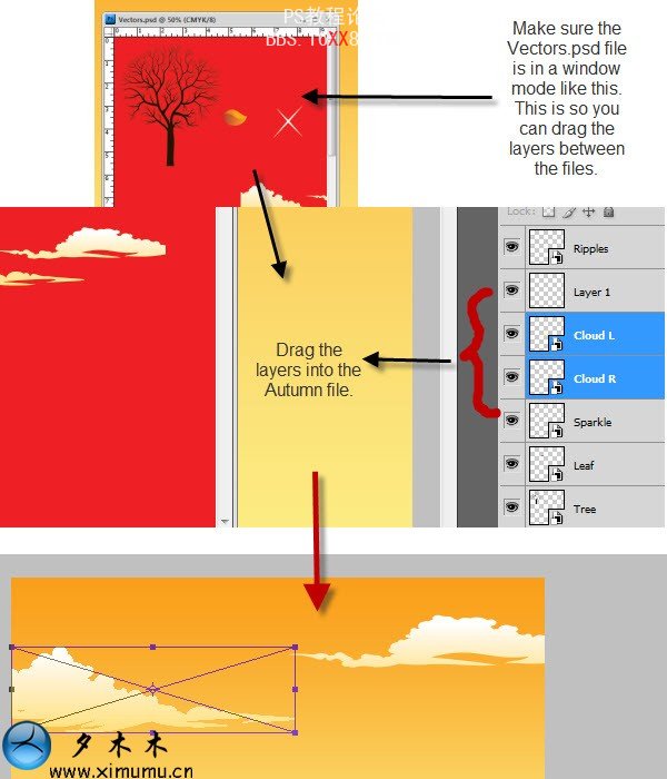 photoshop教程:创建一幅简单的秋意图