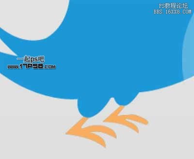 用ps绘制twitter小鸟logo