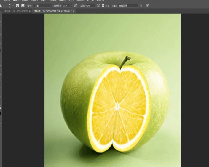 创意合成，在PS中合成一款极具创意的苹果橙子