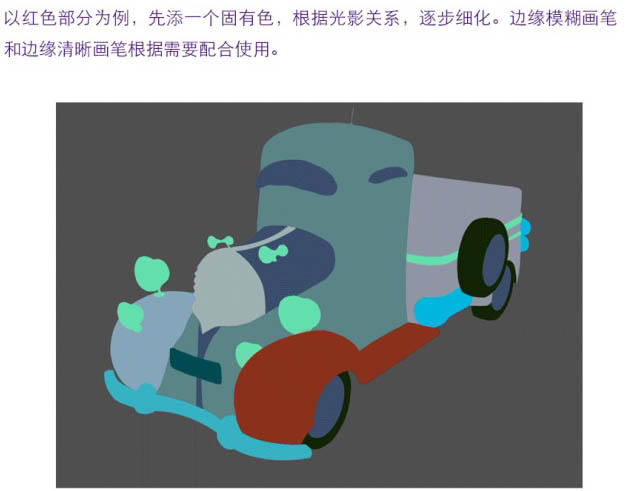 鼠繪汽車，鼠繪一輛卡通老爺車