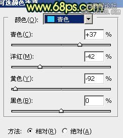 ps处理树林人物图片柔和的暗青色