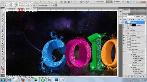 Photoshop制造绚丽多彩的3D文字效果