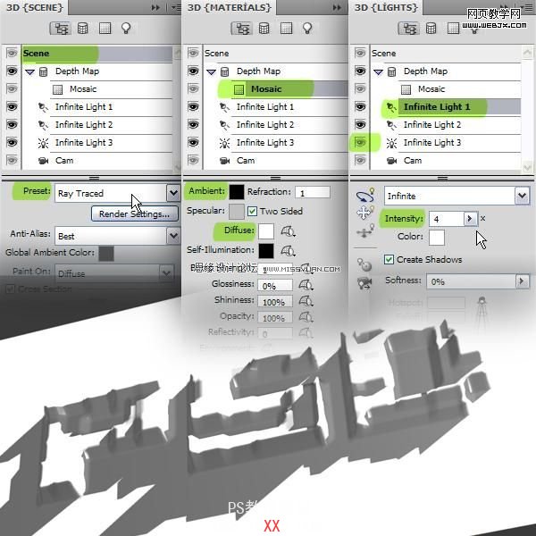 Photoshop打造個性化的3D塊狀文字特效