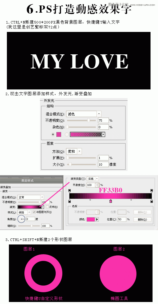 ps CS5打造閃光文字