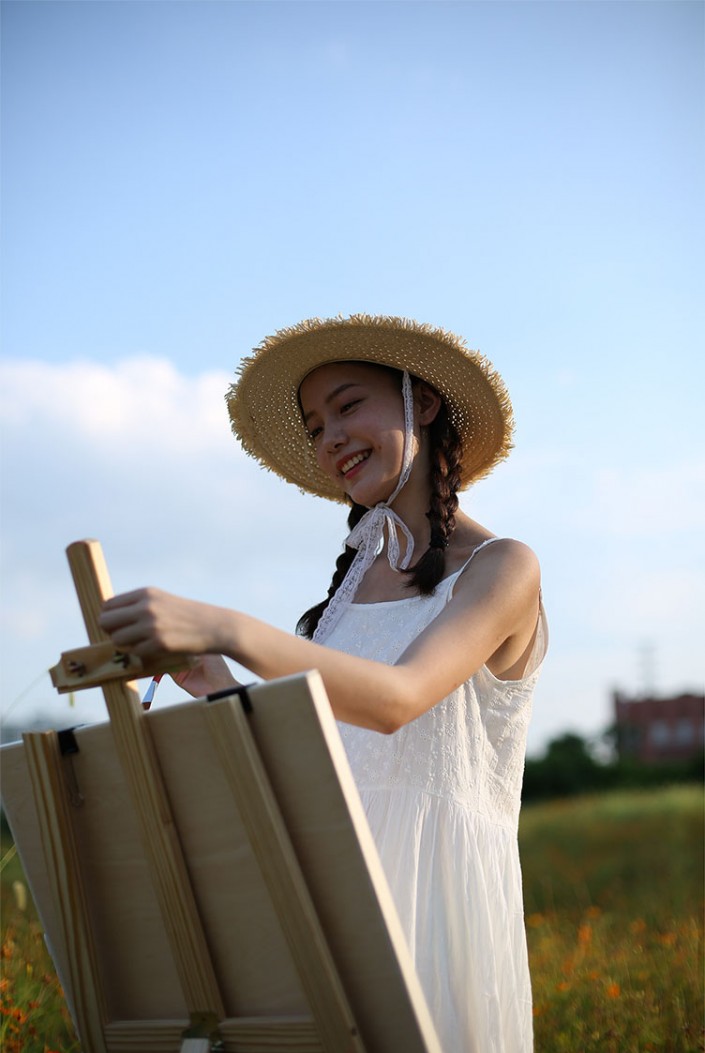 人像后期，通过PS把室外拍摄的人像调出田园少女风格的色调