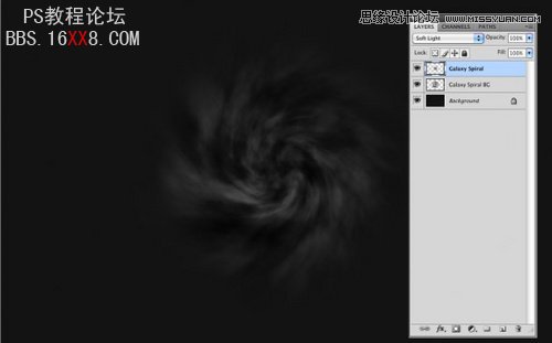 Photoshop简单制作螺旋星系效果