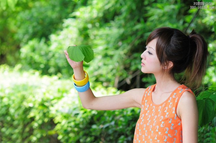 ps绿树边的阳光非主流美女教程