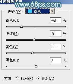 ps给小女孩图片添加甜美的青红色