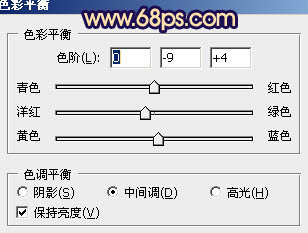 ps处理窗户上女孩图片柔和的橙蓝色