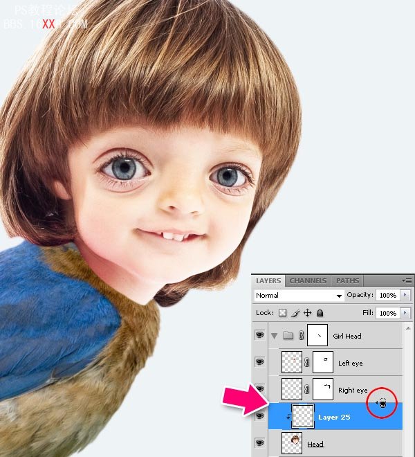 PHOTOSHOP教程:创建一个梦幻的小鸟女孩画像