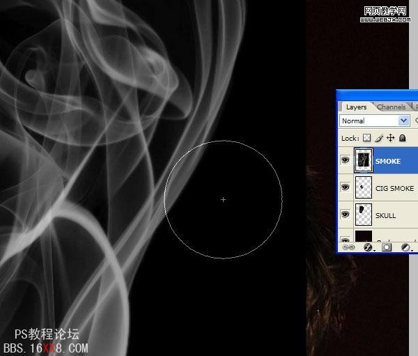 PS合成教程:制作骷髅烟雾禁烟标志