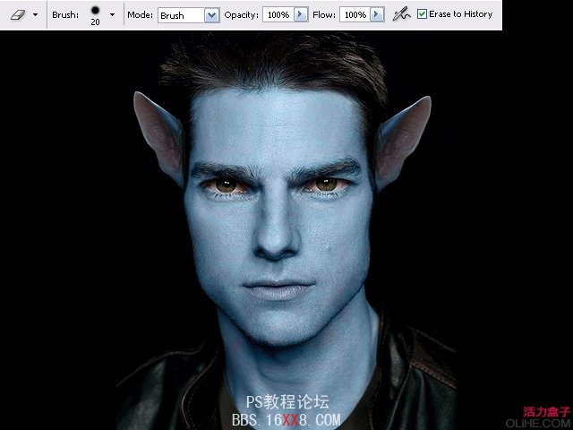 Photoshop cs2教程:制作汤姆·克鲁斯的阿凡达形象