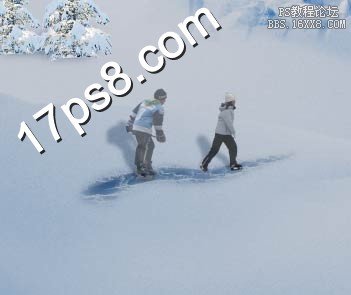 ps合成雪中城堡場景教程